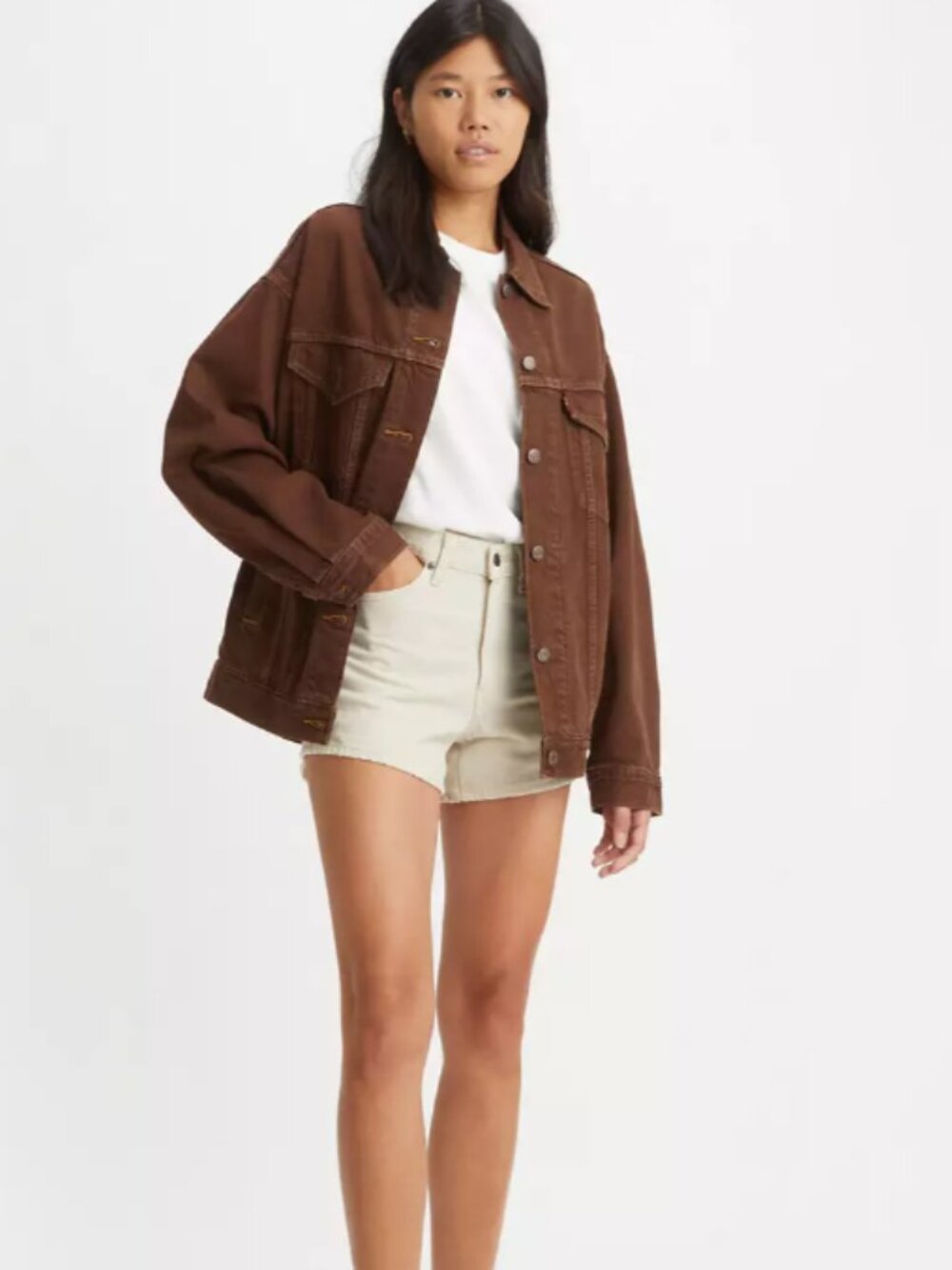 Levi’s 80s Mom Shorts High Rise Off White Cream Denim 26